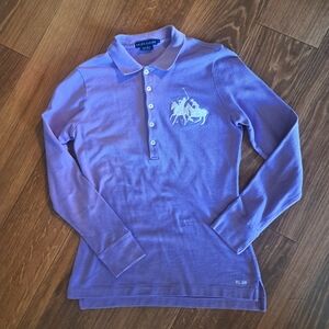 Nwot Ralph Lauren Double Pony Slim Fit Cotton LS Polo Shirt